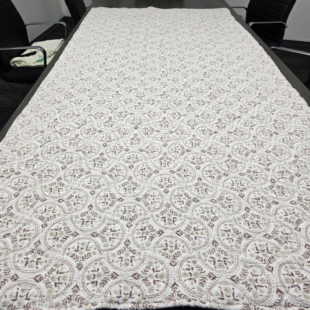 Details by Becki Owens Full Queen Quilt Set 3pc Floral Medallion Taupe Cream